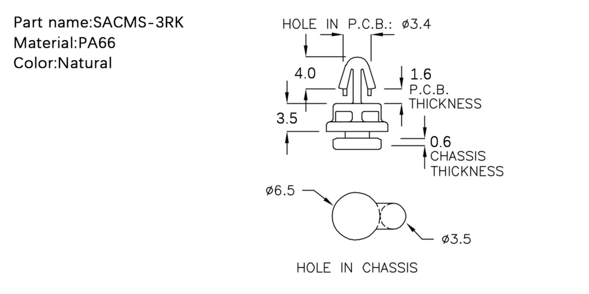  PCB Standoff SACMS-3RK